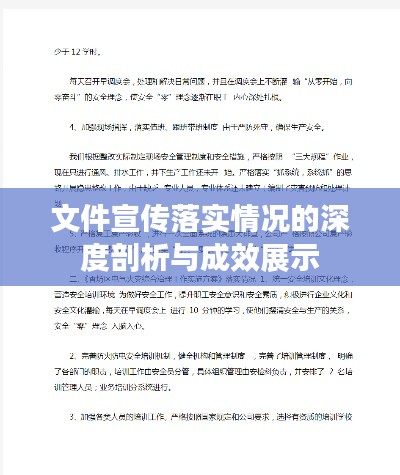 文件宣传落实情况的深度剖析与成效展示