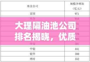 大理隔油池公司排名揭晓,优质企业榜单,专业品质值得信赖!