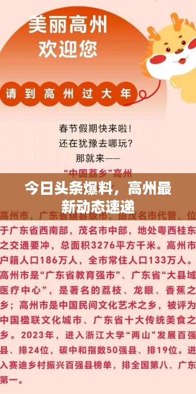 今日头条爆料，高州最新动态速递