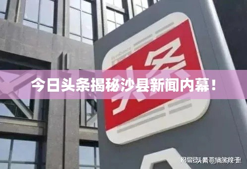 今日头条揭秘沙县新闻内幕!