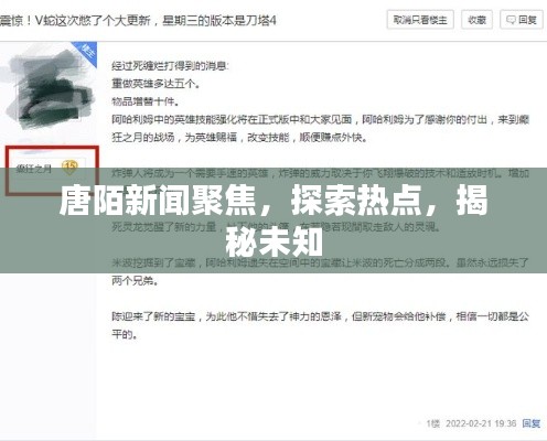 唐陌新闻聚焦，探索热点，揭秘未知