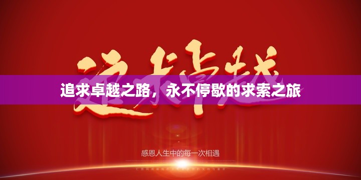 追求卓越之路，永不停歇的求索之旅