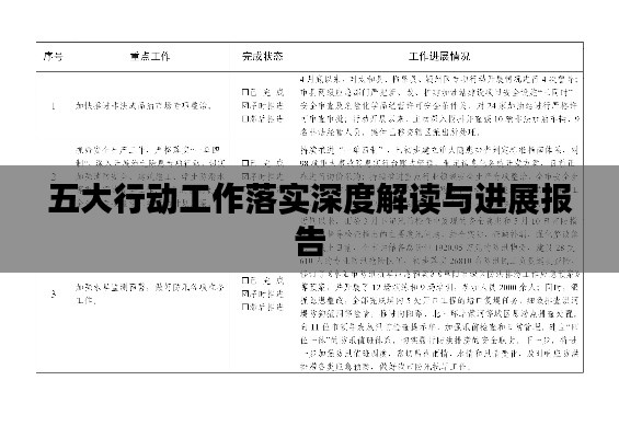 五大行动工作落实深度解读与进展报告