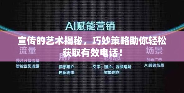 宣传的艺术揭秘,巧妙策略助你轻松获取有效电话!