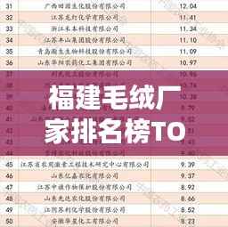 福建毛绒厂家排名榜TOP榜单揭晓!最新排名榜单不容错过