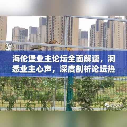 海伦堡业主论坛全面解读，洞悉业主心声，深度剖析论坛热议话题
