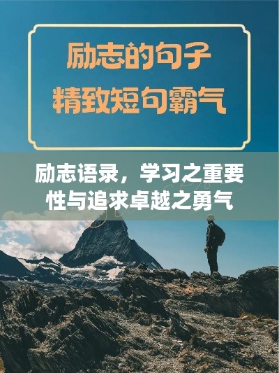 励志语录,学习之重要性与追求卓越之勇气